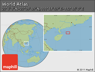 Savanna Style Location Map of the Area around 20° 22' 55" N, 112° 16' 30" E