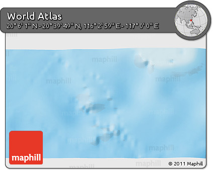 Physical 3D Map of the Area around 20° 22' 55" N, 116° 31' 30" E