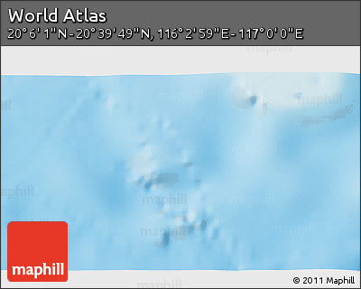 Physical 3D Map of the Area around 20° 22' 55" N, 116° 31' 30" E