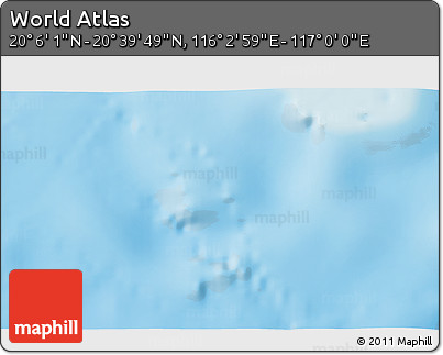Physical 3D Map of the Area around 20° 22' 55" N, 116° 31' 30" E