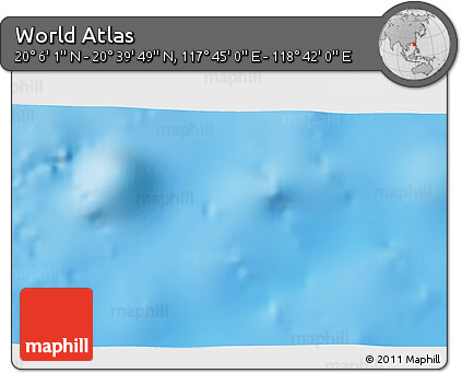 Physical 3D Map of the Area around 20° 22' 55" N, 118° 13' 29" E