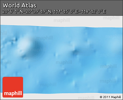 Physical 3D Map of the Area around 20° 22' 55" N, 118° 13' 29" E