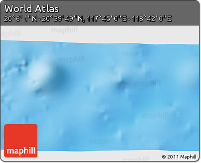 Physical 3D Map of the Area around 20° 22' 55" N, 118° 13' 29" E