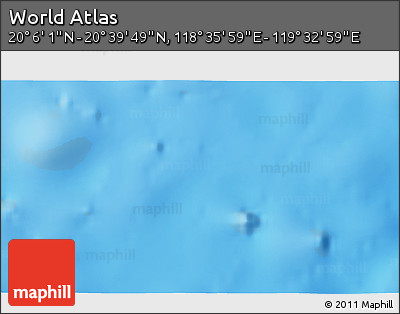 Physical 3D Map of the Area around 20° 22' 55" N, 119° 4' 29" E