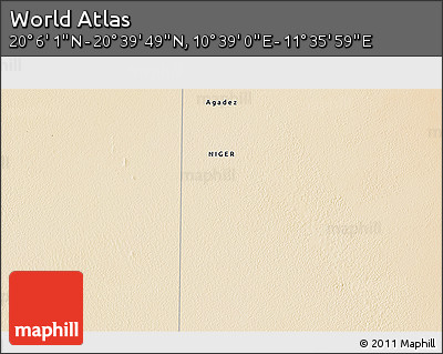 Satellite 3D Map of the Area around 20° 22' 55" N, 11° 7' 30" E