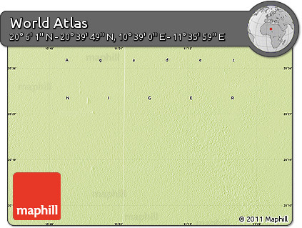 Physical Map of the Area around 20° 22' 55" N, 11° 7' 30" E