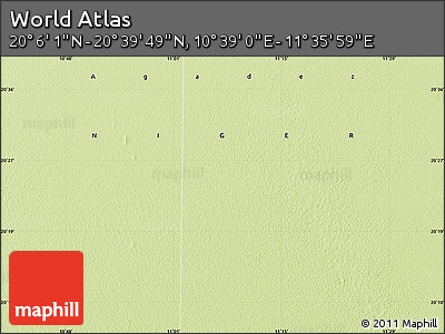 Physical Map of the Area around 20° 22' 55" N, 11° 7' 30" E