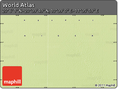 Physical Map of the Area around 20° 22' 55" N, 11° 7' 30" E