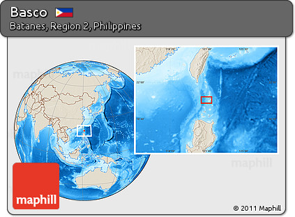 Shaded Relief Location Map of Basco