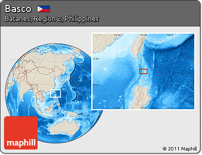 Shaded Relief Location Map of Basco