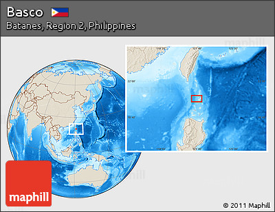 Shaded Relief Location Map of Basco