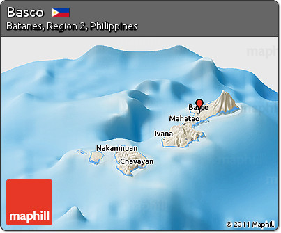 Shaded Relief Panoramic Map of Basco