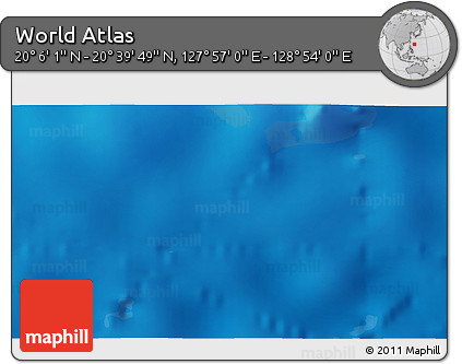 Physical 3D Map of the Area around 20° 22' 55" N, 128° 25' 30" E