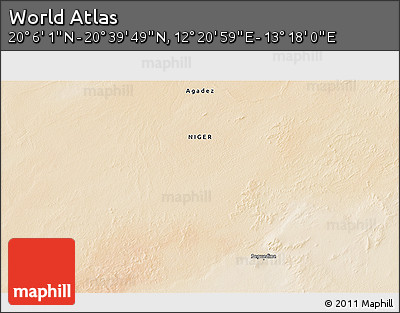 Satellite 3D Map of the Area around 20° 22' 55" N, 12° 49' 29" E