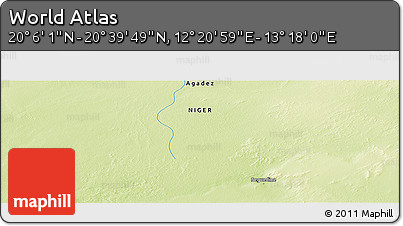 Physical Panoramic Map of the Area around 20° 22' 55" N, 12° 49' 29" E