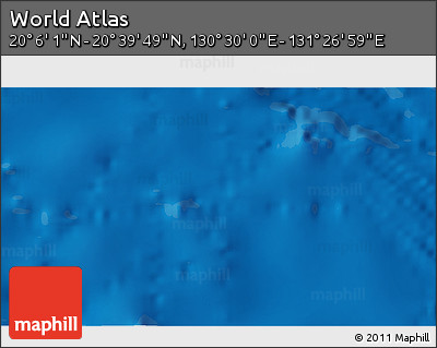 Physical 3D Map of the Area around 20° 22' 55" N, 130° 58' 29" E