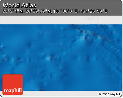 Physical 3D Map of the Area around 20° 22' 55" N, 130° 58' 29" E