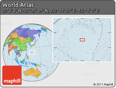 Political Location Map of the Area around 20° 22' 55" N, 132° 40' 30" E