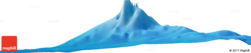 Shaded Relief Horizon Map of the Area around 20° 22' 55" N, 136° 4' 29" E