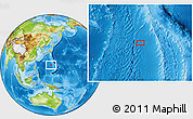 Physical Location Map of the area around 20° 22' 55" N, 140° 19' 29" E