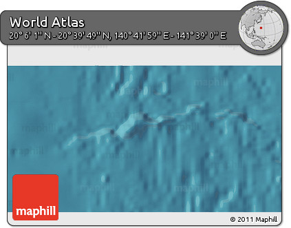 Satellite 3D Map of the Area around 20° 22' 55" N, 141° 10' 30" E