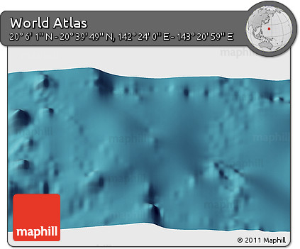 Satellite 3D Map of the Area around 20° 22' 55" N, 142° 52' 30" E