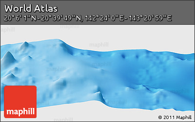 Physical Panoramic Map of the Area around 20° 22' 55" N, 142° 52' 30" E