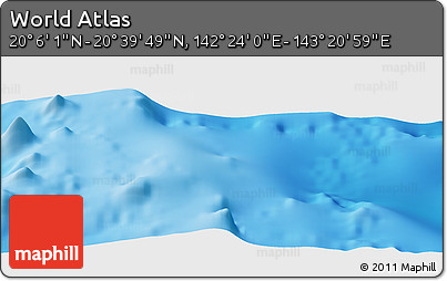 Physical Panoramic Map of the Area around 20° 22' 55" N, 142° 52' 30" E