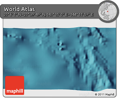 Satellite 3D Map of the Area around 20° 22' 55" N, 143° 43' 29" E