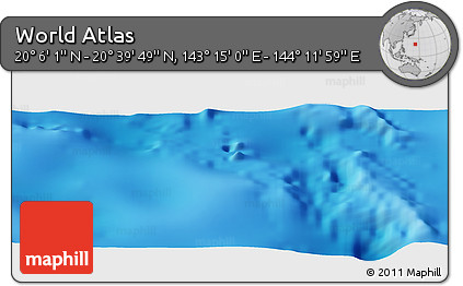 Physical Panoramic Map of the Area around 20° 22' 55" N, 143° 43' 29" E