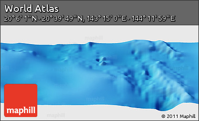 Physical Panoramic Map of the Area around 20° 22' 55" N, 143° 43' 29" E
