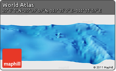 Physical Panoramic Map of the Area around 20° 22' 55" N, 143° 43' 29" E