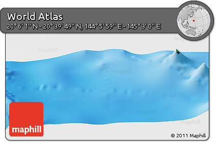 Physical Panoramic Map of the Area around 20° 22' 55" N, 144° 34' 29" E