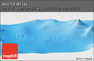 Physical Panoramic Map of the Area around 20° 22' 55" N, 144° 34' 29" E
