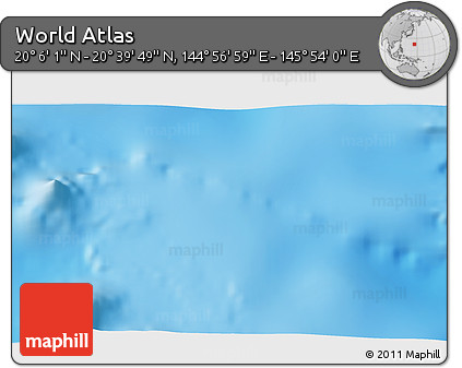 Physical 3D Map of the Area around 20° 22' 55" N, 145° 25' 30" E