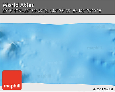 Physical 3D Map of the Area around 20° 22' 55" N, 145° 25' 30" E