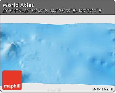 Physical 3D Map of the Area around 20° 22' 55" N, 145° 25' 30" E