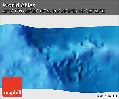 Physical 3D Map of the Area around 20° 22' 55" N, 147° 7' 30" E