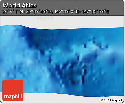 Physical 3D Map of the Area around 20° 22' 55" N, 147° 7' 30" E