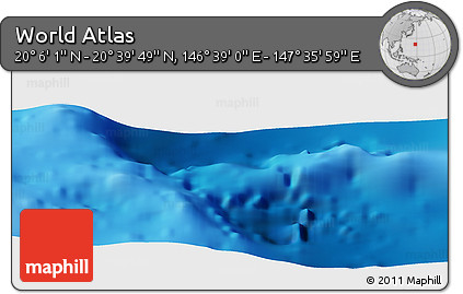 Physical Panoramic Map of the Area around 20° 22' 55" N, 147° 7' 30" E