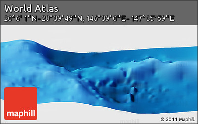 Physical Panoramic Map of the Area around 20° 22' 55" N, 147° 7' 30" E