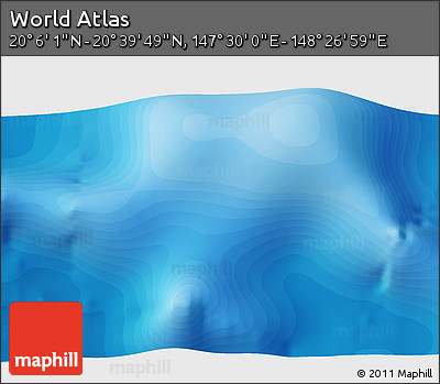 Political 3D Map of the Area around 20° 22' 55" N, 147° 58' 29" E