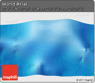 Political 3D Map of the Area around 20° 22' 55" N, 147° 58' 29" E
