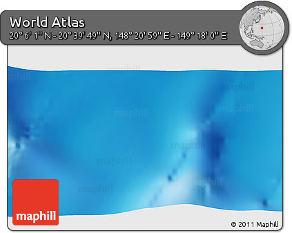Physical 3D Map of the Area around 20° 22' 55" N, 148° 49' 29" E