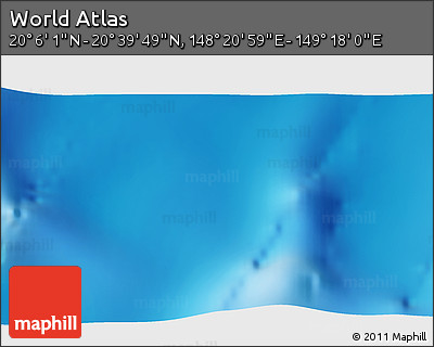 Physical 3D Map of the Area around 20° 22' 55" N, 148° 49' 29" E