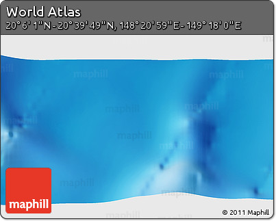 Physical 3D Map of the Area around 20° 22' 55" N, 148° 49' 29" E