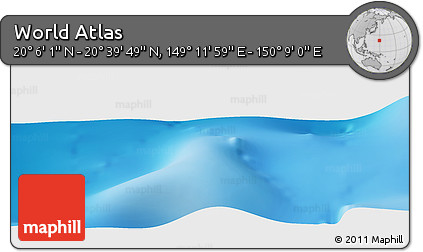 Physical Panoramic Map of the Area around 20° 22' 55" N, 149° 40' 30" E