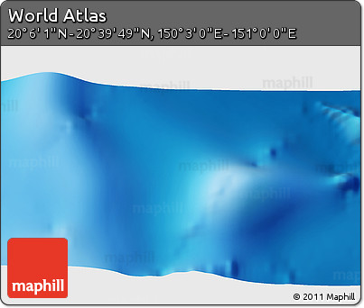 Physical 3D Map of the Area around 20° 22' 55" N, 150° 31' 30" E
