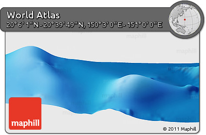 Physical Panoramic Map of the Area around 20° 22' 55" N, 150° 31' 30" E