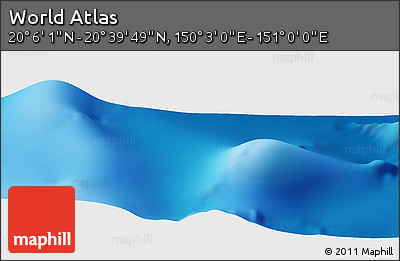 Physical Panoramic Map of the Area around 20° 22' 55" N, 150° 31' 30" E
